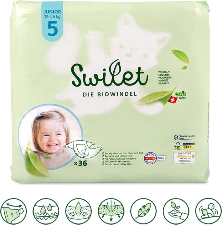 Image du produit Swilet La couche bio Junior (Taille 5, Pack mensuel, 432 pièce(s))