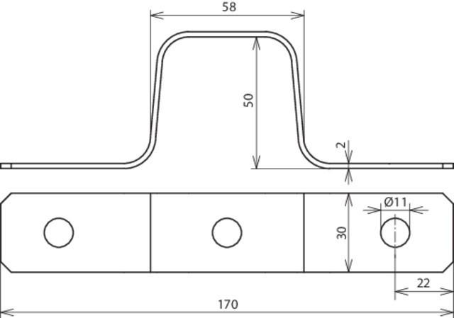 Produktbild Dehn Dehnungsstueck aus Flachalu 30x2 mm 374020