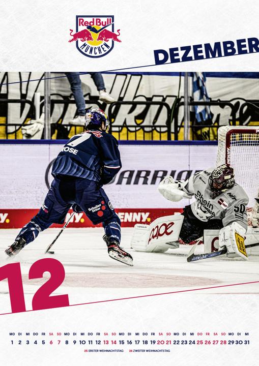Actual product image EHC Red Bull Munich 2025 - Fan calendar (29.7 x 42 cm, Hardcover, German)