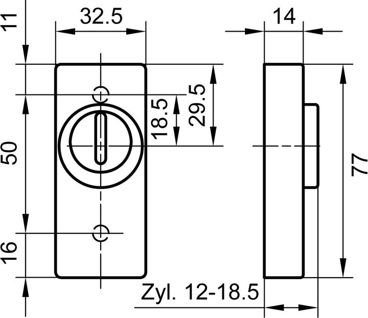 Actual product image Glutz Sliding rosettes 6127/6126 (Door rosette)