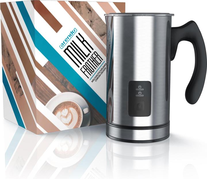 Immagine prodotto Arendo Montalatte, 500 W, montalatte automatico in acciaio inox - MILKSKY Silver (24 cl)