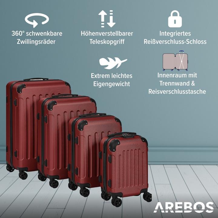 Image du produit Arebos Valise de voyage (94 l, Bagage à main (jusqu'à 50l), M (50 - 90l), L (90 - 115l), XL (à partir de 115l))