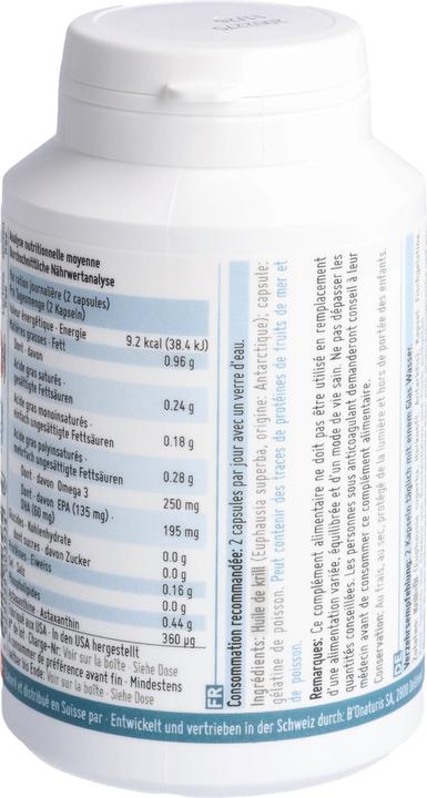 Nutritional values and ingredients Novakrill Krill oil capsule 500 mg (90 Piece, Capsules, 92 g)