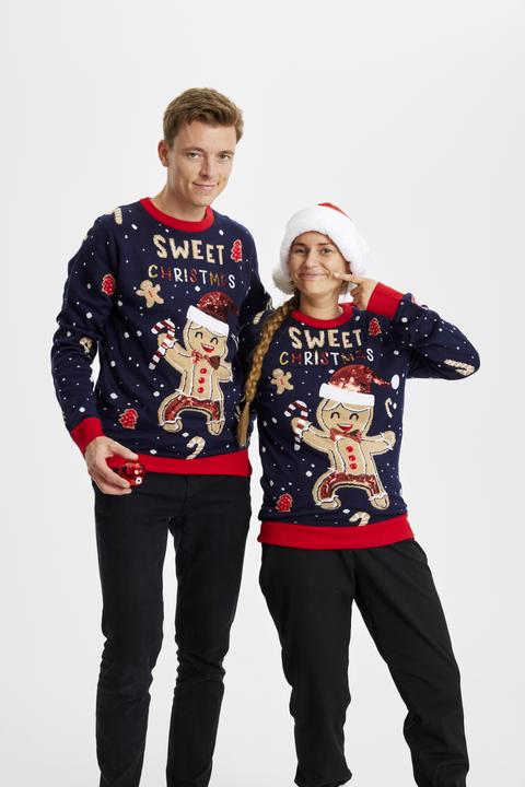 Produktbild Christmas Sweats Cute Cookie Man LED Sweater (M)