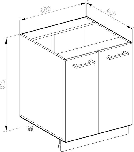 Produktbild Vicco Unterschrank R-Line (60 x 46 x 81.5 cm)