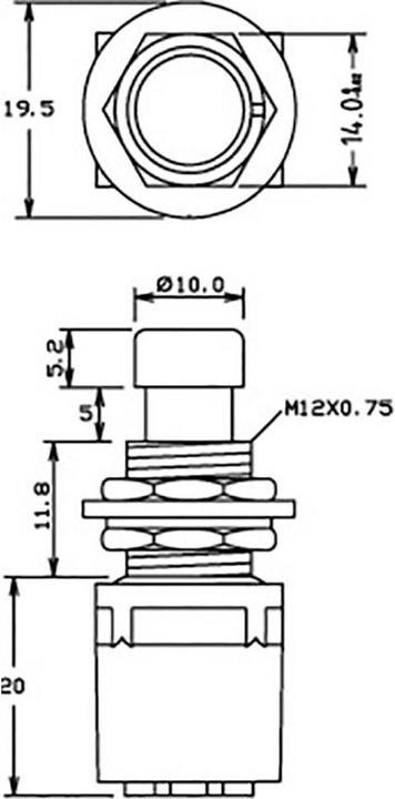Actual product image Cliff Foot switch 250 V/AC 1 A 1 pedal Actuator curved 2 NO contacts 1 pc.