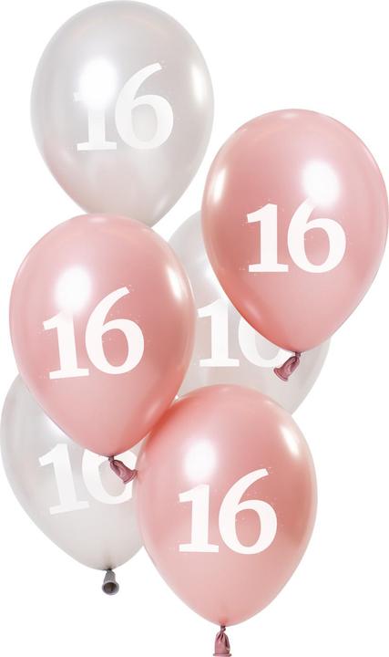 Actual product image Folat Balloons Shiny Pink 16 years 23cm - 6 pieces (6 x)