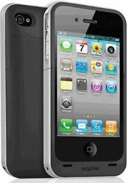 Actual product image mophie JuicePack Air, elegant hard case with integrated battery for iPhone 4/4S - White (Apple iPhone 4s, Apple iPhone 4)