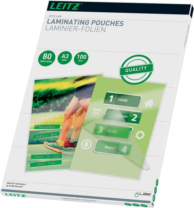 Leitz Heisslaminierfolien A3 (A3, 100 Stück, 80 µm)