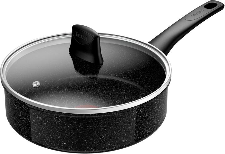 Image du produit Tefal Intens'Ceram Frying Pan with Glass Lid, 24 cm, 3.2 L, Black (24 cm, Poêle à frire, Aluminium)