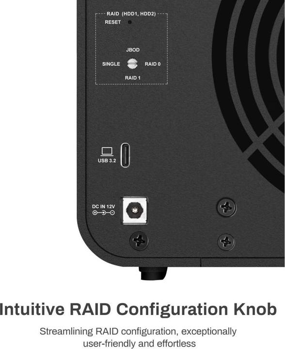 Produktbild Terramaster DAS 8-BAY USB 3.2 GEN 2 D8HYBRID RAID 0/1/SINGLE/JBOD (2.5", M.2, 3.5")