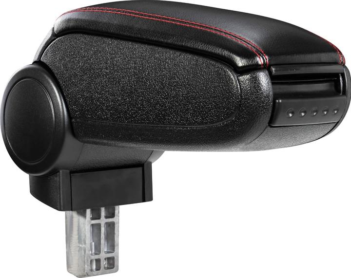 Actual product image Pro-Tec Fiat 500L centre armrest with storage compartment, faux leather, black with red stitching