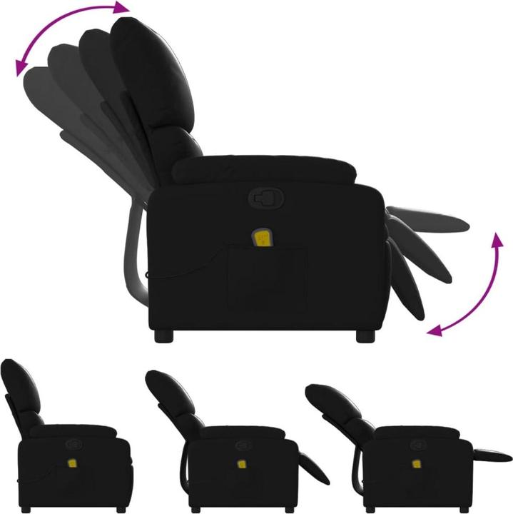 Actual product image VidaXL Massage chair black imitation leather,Colour: Black,Material