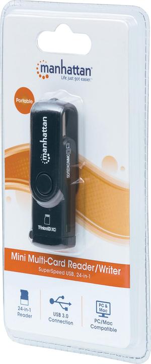 Image du produit Manhattan Mini lecteur-écrivain multi-cartes (USB 3.0)