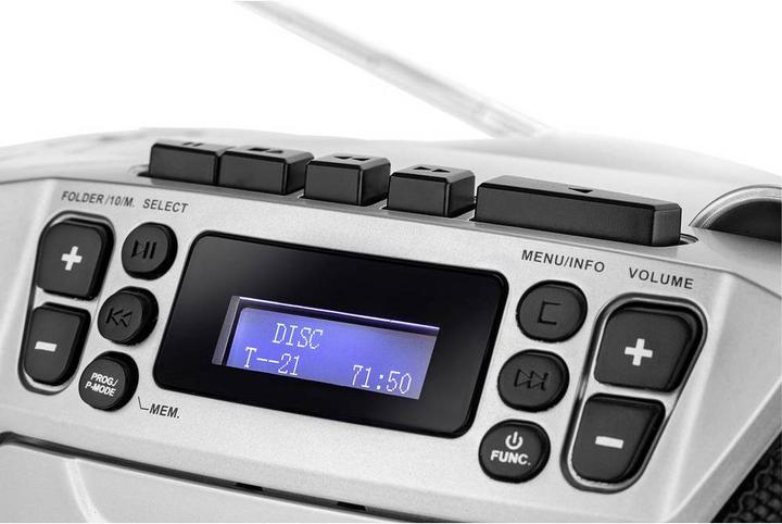 Produktbild Dual DAB-P 210 Boombox Kassettenradio DAB+, UKW CD, Kassette, AUX Silber
