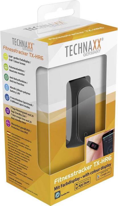 Produktbild Technaxx TX-HR6 2,44 cm (0.96" ) Activity Tracker Armband Schwarz IP67 (18.90 mm)