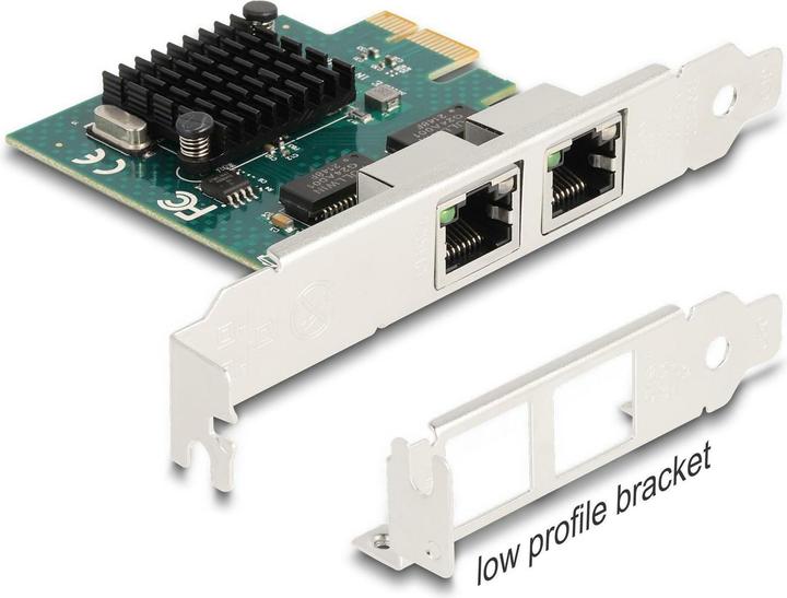 Produktbild Delock PCI Express x1 Karte zu 2 x RJ45 Gigabit LAN BCM (PCI-E x1)