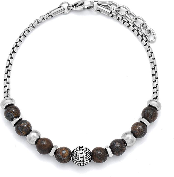 Leyda Armband Edelstein mit Edelstahl (22 cm, Stein, Edelstahl)