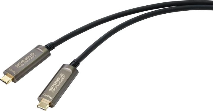 Produktbild SpeaKa Professional USB-C / DisplayPort Anschlusskabel 10.00m SP-9505620 TPE-Mantel Schwarz (1x U... (10 m, DisplayPort)