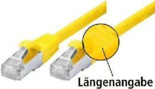 Produktbild Tecline Patchkabel S-FTP, Cat 5e, gelb, 3.0 m Patchkabel mit besonders schmalem Knickschutz (SF/UTP, CAT5e, 3 m)