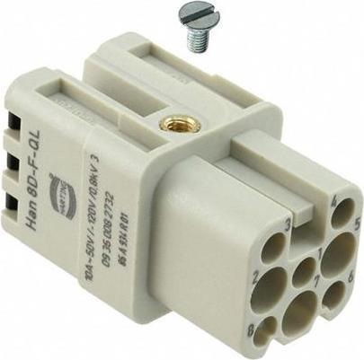 Image du produit Harting 09 36 008 3101 Tilslutningsindsats Han® D 8 + PE Crimp 1 pc