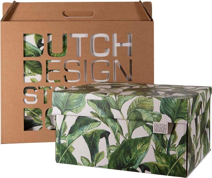 Immagine prodotto Dutchdesign Scatola portaoggetti dal design olandese Foglie verdi (39,5 x 32 x 21 cm)