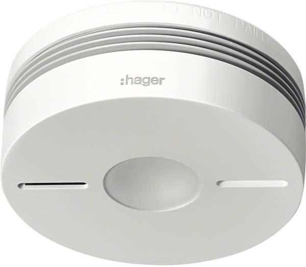 Hager Wireless dual alarm detector TG551A Comfort Q IR alarm stop white