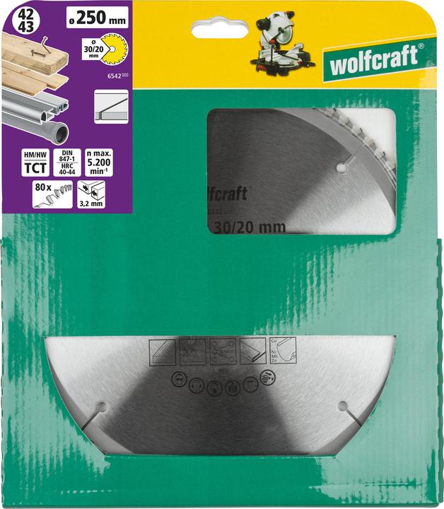 Productafbeelding wolfcraft wolfcraft 1 Kapp/Gehr.sägeblatt HM 96 Zähne ø305mm