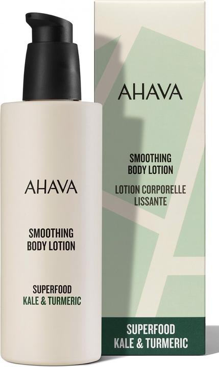 Actual product image Ahava Superfood Smoothing Body Lotion "Kale & Turmeric" - Intensively moisturizing body loti (Body cream, 250 ml)