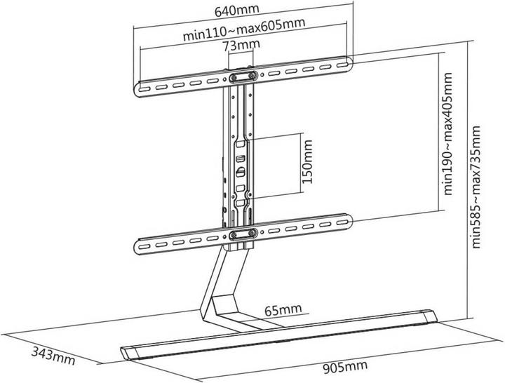 Produktbild myWall TV Standfuss MY Stanfuss für Flachbildschirme (75", 40 kg)