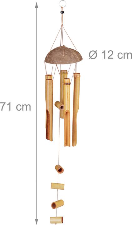 Actual product image Relaxdays Natural Wind Chimes, Bamboo Mobile