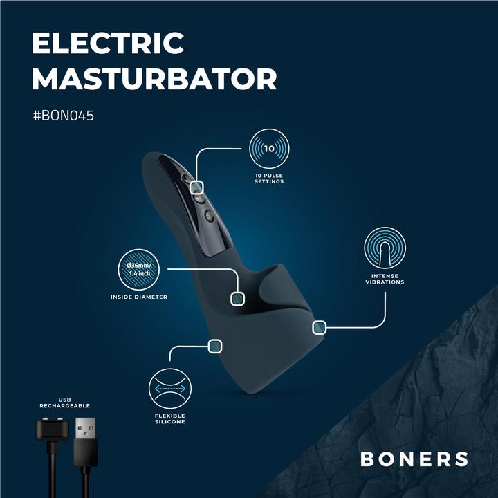 Actual product image Boners Electric Masturbator - Blue