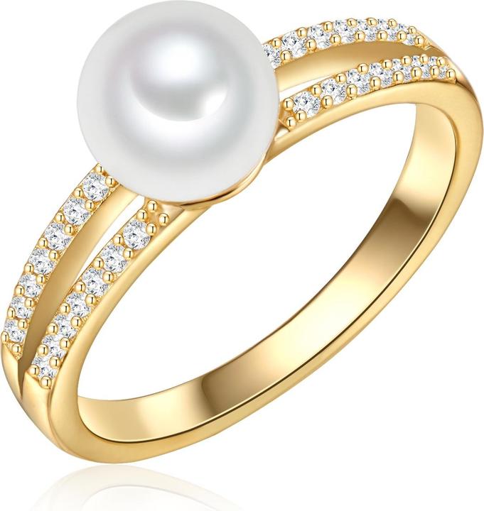 Valero Pearls Damen Sterling Silber Zirkonia Süsswasser-Zuchtperle gelbgold - 32346
