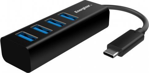 Energizer Adattatore Hub Ultimate USB-C a USB-A 3.0 nero (USB-C, 4 Porti)