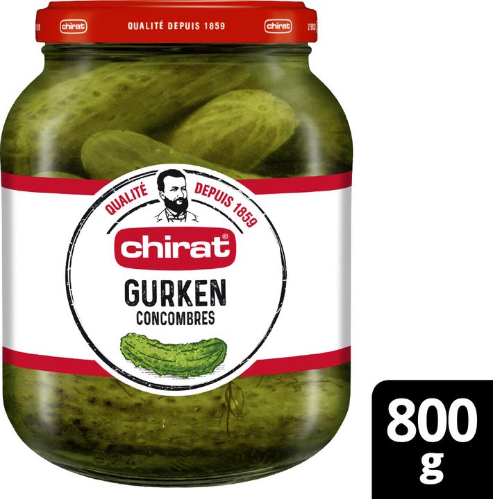 Produktbild Chirat Essig Gurken, Essiggemüse ideal für Raclette, Fondue, Apéro, kalte Platten, Grillieren & Snacks (800 g)
