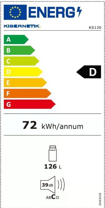 Label énergétique Kibernetik KS130 (130 l)