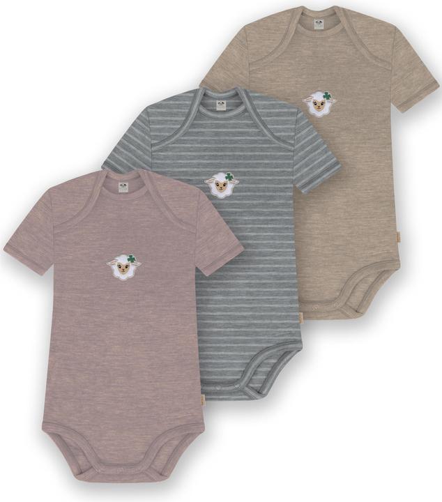 Normani 3er Set Baby Merino Body Kurzarm „Tauranga" - 9299