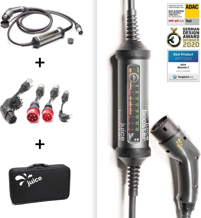 Image du produit Juice Technology Set Juice Booster 2 Swiss EV (Type 2, 22 kW, 32 A, Type 13, CEE16 rouge, CEE32 rouge, Type 2)