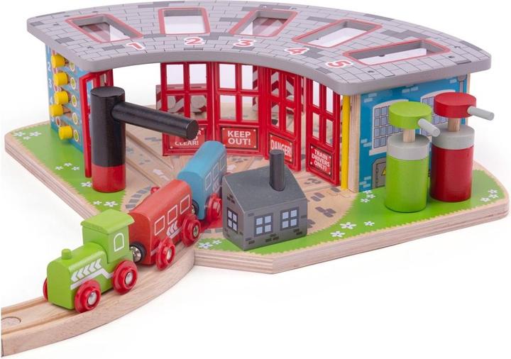 Bigjigs Wooden rails premium transfer for 5 trains