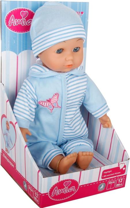 Image du produit Amia Poupée bébé souple 30cm garçon bleu