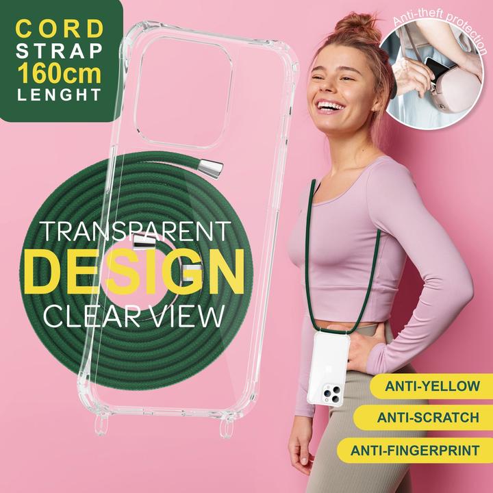 Actual product image Nalia Clear cover with chain to hang around