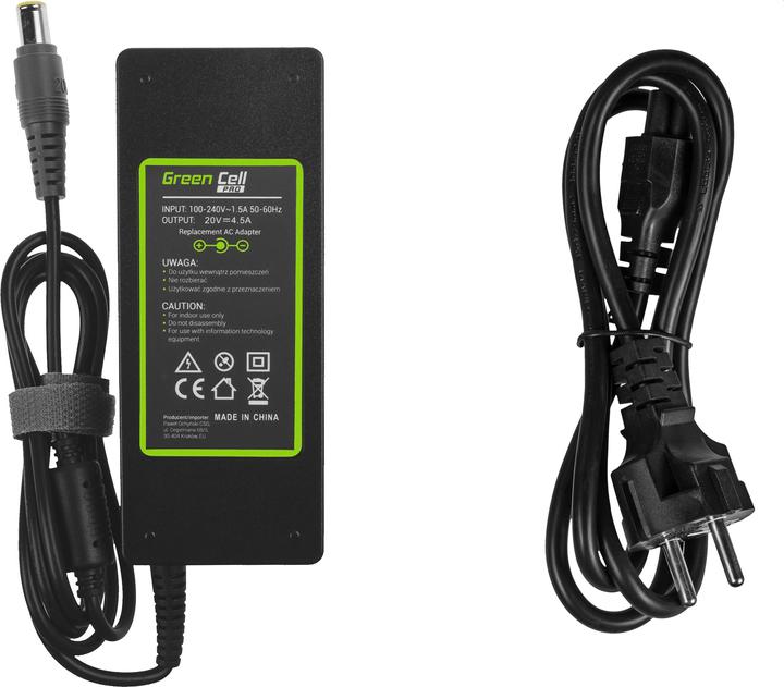 Actual product image GreenCell PRO Charger AC Adapter for Lenovo ThinkPad T410 T420 T510 T520 T530 T60 T61 R60 (90 W)