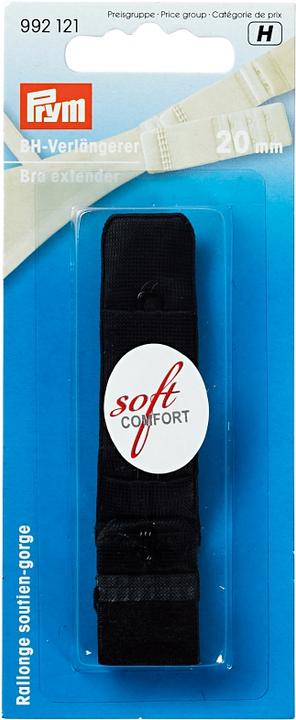 Actual product image Prym Bra extender to hook, black 20 mm, 3 x 1 hook, card