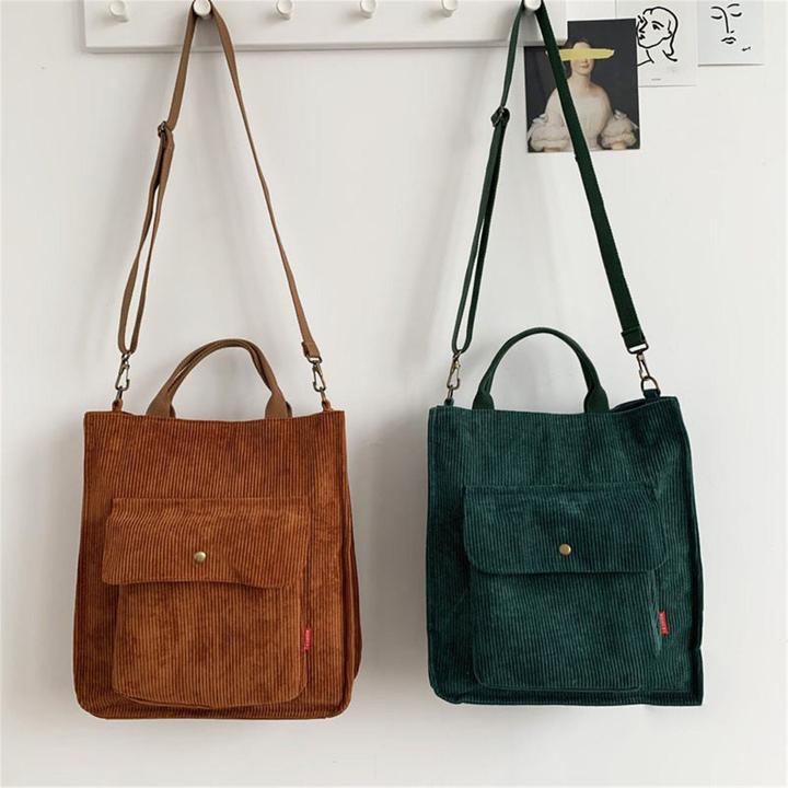 Produktbild Only-Bags.Store Corduroy Tote Bag mit Magnetverschluss, Retro Tote Bag, Minimalistische Tote Bag