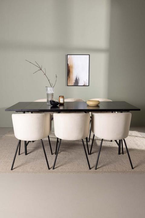 Actual product image Ebuy24 Dining set Astrid 9 (7-piece) (90 x 75 x 200 cm)