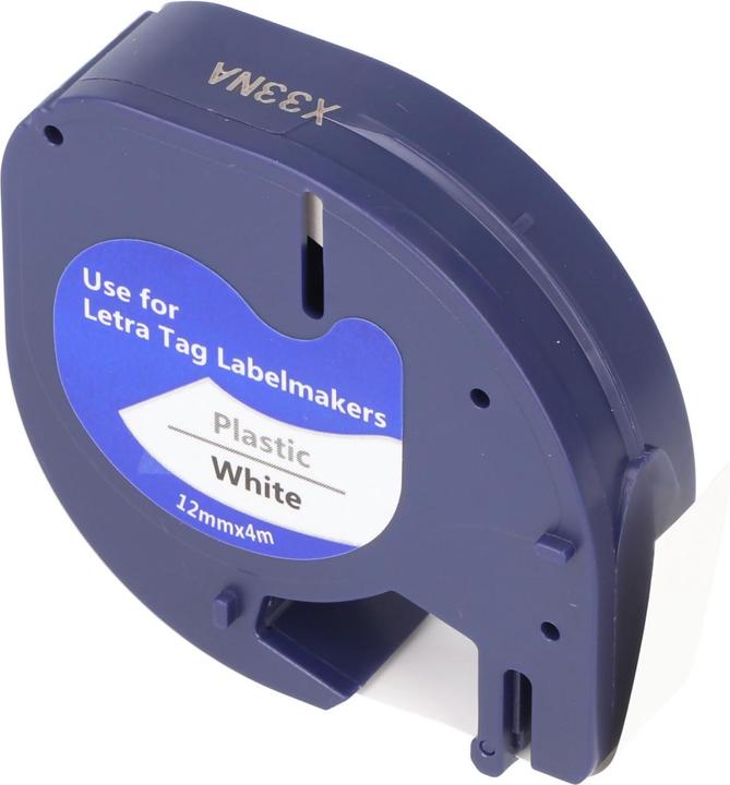 Produktbild AccuCell Schriftband Dymo 91201, LetraTag LT-100H, S0721610, S0721700 (1.20 cm, Schwarz)