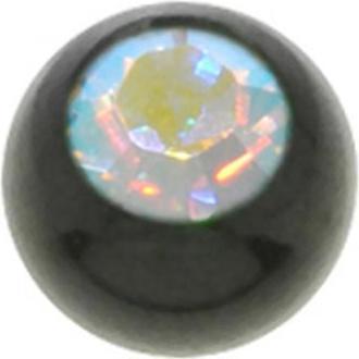 Produktbild Bijouteria Piercingverschluss (Premium Kristall, Chirurgenstahl 316L, PVD Beschichtung (schwarz))