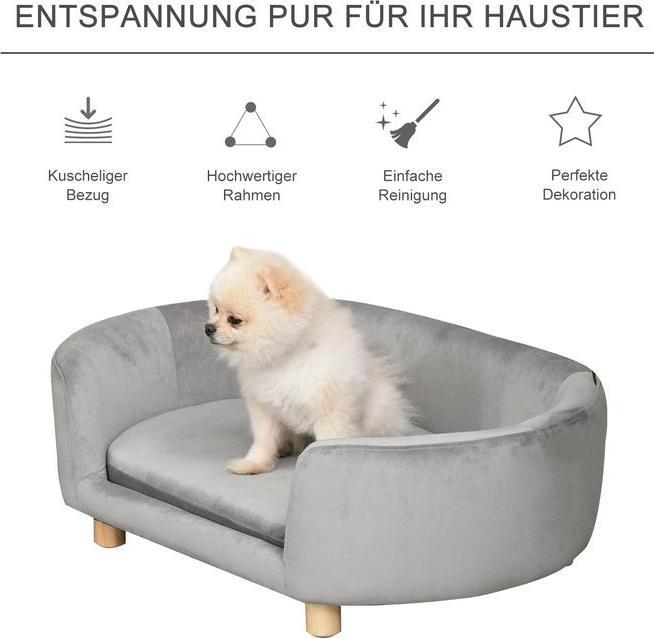 Image du produit Swisshandel24 Canapé pour chien canapé pour chien avec velours hollandais mousse pied en bouleau pour chats (Chat, Chien)
