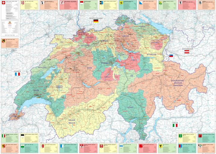 Svizzera Ufficio e organizzazione Mappa 275000