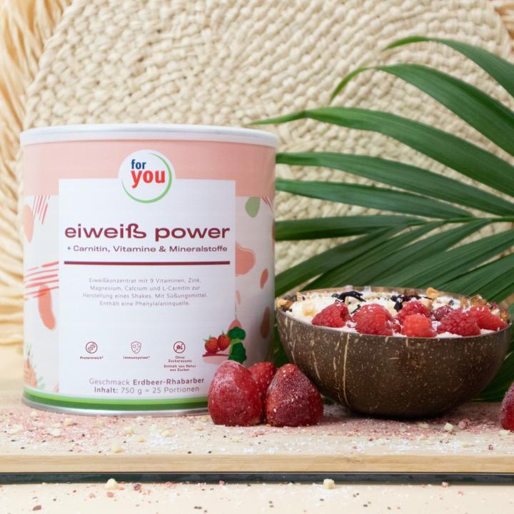 Immagine prodotto For You proteine isolate del siero del latte - yogurt al lampone (Rabarbaro alla fragola, 1 pz., 750 g)